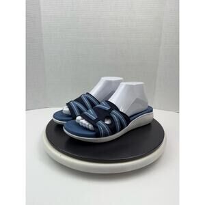 Easy Spirit Women's Size 9 Blue Wisher 2 Strappy Slide Slip On Comfort Sandals